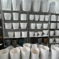 گلدان سفالی،سرامیکی،استوانه ۴ تایی،پتینه ـ عمده