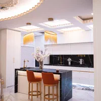 کابینت آشپزخانه با رنگ پولی اورتان سبک الماس دکور