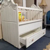 تخت نوزاد گهوارهای کشو دار با تشک