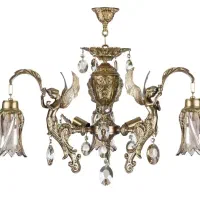 لوستر برنز مدل فرشته - شش شعله (چشمه نور)