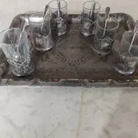 سینی نقره و کاپهاش|کلکسیون اشیاء عتیقه|زاهدان, |دیوار