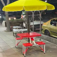میز و صندلی مسافرتی چمدانی کم جا،منقل،چتر