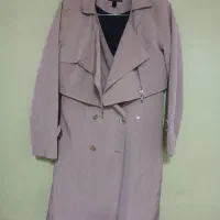 پالتو پاییزه کرم رنگ سایز۳۸
