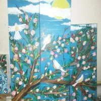 نقاشی روی چوب