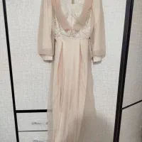 پیراهن کرمی لباس مجلسی