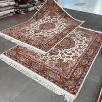 فرش دستباف خطیبی گل ابریشم رنگ پیازی اعلا|فرش|مشکین‌دشت, |دیوار