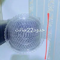 تعدادی سینی یکبار مصرف کریستالی و جعبه بسته بندی