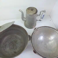 ست قابلمه و نیم قابلمه چدنی و کتری عتیقه|کلکسیون اشیاء عتیقه|سبزوار, همت|دیوار