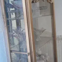 دوعددبوفه یکی طلایی رنگ،یکی قهوه ای.|بوفه، ویترین، کنسول|ملایر, |دیوار