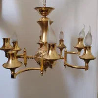 یک جفت لوستر ۸ شعله آبکاری شده