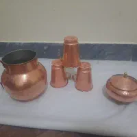 پارچ و لیوان مسی و قندان