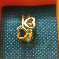 انگشتر طلا دوقلب بسیار زیبا لوکس فاکتور قیمت تابلو