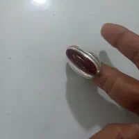 انگشتر  نقره  ساچمه نگین عقیق دستسازتهران سید