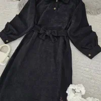 مانتومخمل کبریتی کمربندی سایز2