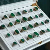 انگشتر های نقره مردانه عقیق سبز رنگی بسیارپرطرفدار|جواهرات|مشهد, چهنو|دیوار