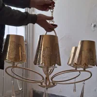 لوستر لوکس طلایی طرح گل در حدنو