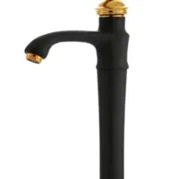 شیر روشویی پایه بلند مشکی طلا