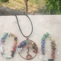 دستبند هزار چاکرا هفت چاکرا و گردنبند مسی