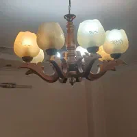 لوستر ۸شاخه چوبی