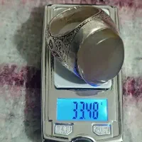 عقیق با رکاب قلم کاری زیبا