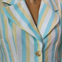 مانتو نخی راه راه یقه انگلیسی|لباس|لنجان, |دیوار