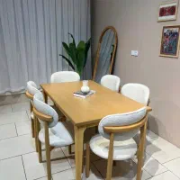رنگ کار وارد چوب میز صندلی ناهار خوری