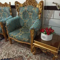 سرویس مبلمان ۹ نفره استیل با جلومبلی و میز عسلی|مبلمان خانگی و میز عسلی|کنگاور, |دیوار