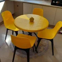 میز و صندلی/میز دایره پایه ثابت/پایه پلیمری/فایبر|میز و صندلی غذاخوری|مشهد, سناباد|دیوار
