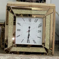 ساعت دیواری آینه ای طلایی ۵۰×۵۰