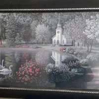 دوعددتابلوی زیباازطبیعت ویک عدد میزتلویزیون|تابلو، نقاشی، عکس|خمین, |دیوار