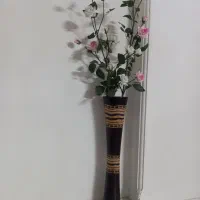گل رز مصنویی با گلدان چوب|گل مصنوعی|کرج, فاز ۳ گوهردشت|دیوار