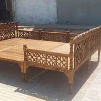 تخت چوبی سنتی گره چینی|مبلمان خانگی و میز عسلی|شیراز, شهرک گلها|دیوار