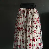 دامن توری سه لا یه گلدار