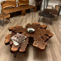 میز جلو مبلی چوبی روستیک