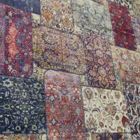 فرش ماشینی محتشم طرح چهل تکه چهار متری(225*150)