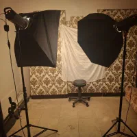 دوربین عکاسی و دو عدد فلاش|دوربین عکاسی و فیلمبرداری|قزوین, |دیوار