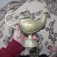 ظرف دکوری برنجی قدیمی طرح اژدها سنگین و خاص