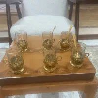 یه دست لیوان طلایی با قندون ۱۵۰۰