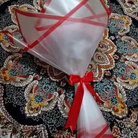 گل رز روبانی قرمز اکلیلی (مخصوص مناسبت ها)|گل مصنوعی|تایباد, |دیوار
