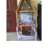 قفس کلبه ی چوبی  در حد نو