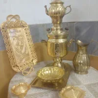 سماور وسینی قوری و... برنجی