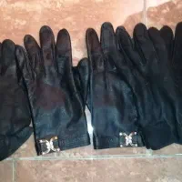 3جفت دستکش چرم زنانه مردانه و بچگانه ست