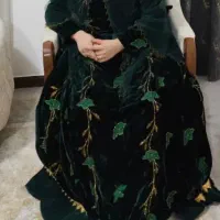 لباس مخمل سبز ابریشمی