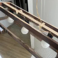لوستر چوبی سه شاخه