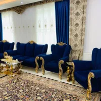 مبل کلاسیک ۷ نفره با جلو مبلی و عسلی