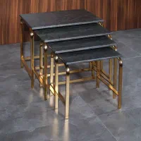 میز جلومبلی و عسلی فلزی طرح سنگ|مبلمان خانگی و میز عسلی|همدان, |دیوار