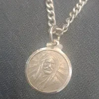 زنجیر نقره همراه گردن آویز نقره طرح شمایل