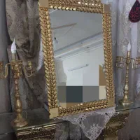 آینه شمعدان برنج طلایی
