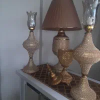 سرویس دستسازچهارتیکه آباژور شمعدان وشکلات خوری|چراغ خواب و آباژور|محمودآباد, |دیوار