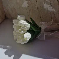دسته گل عروس،گل لاله لمسی دسته گل عقد|گل مصنوعی|مراغه, |دیوار